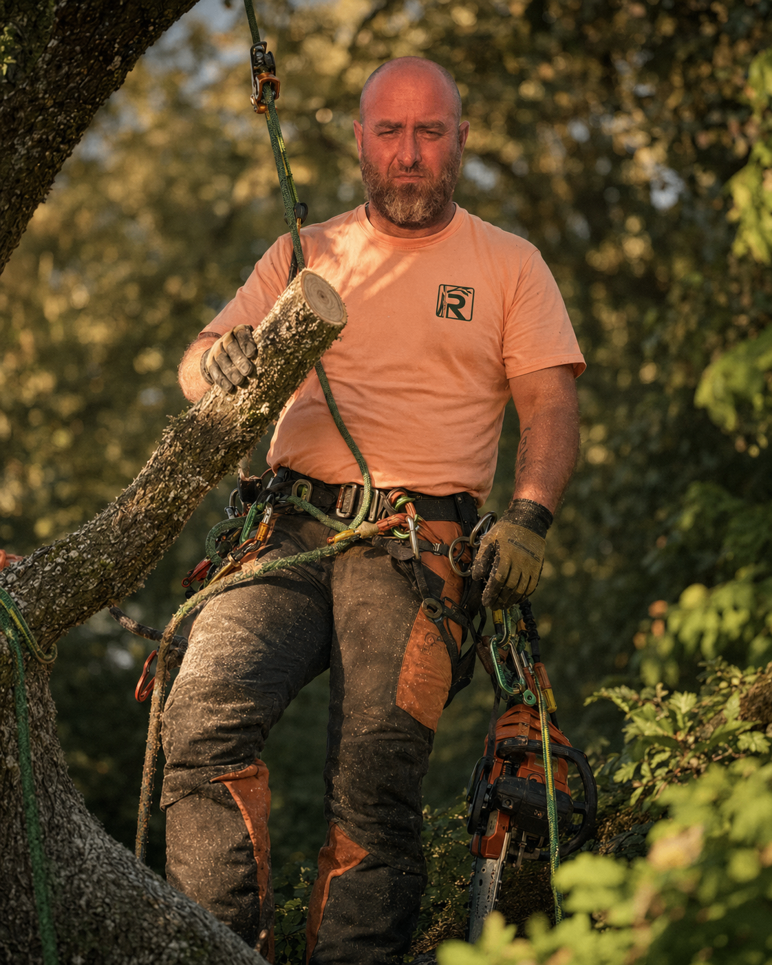 Ruddy Élagage en intervention d'élagage sur un arbre